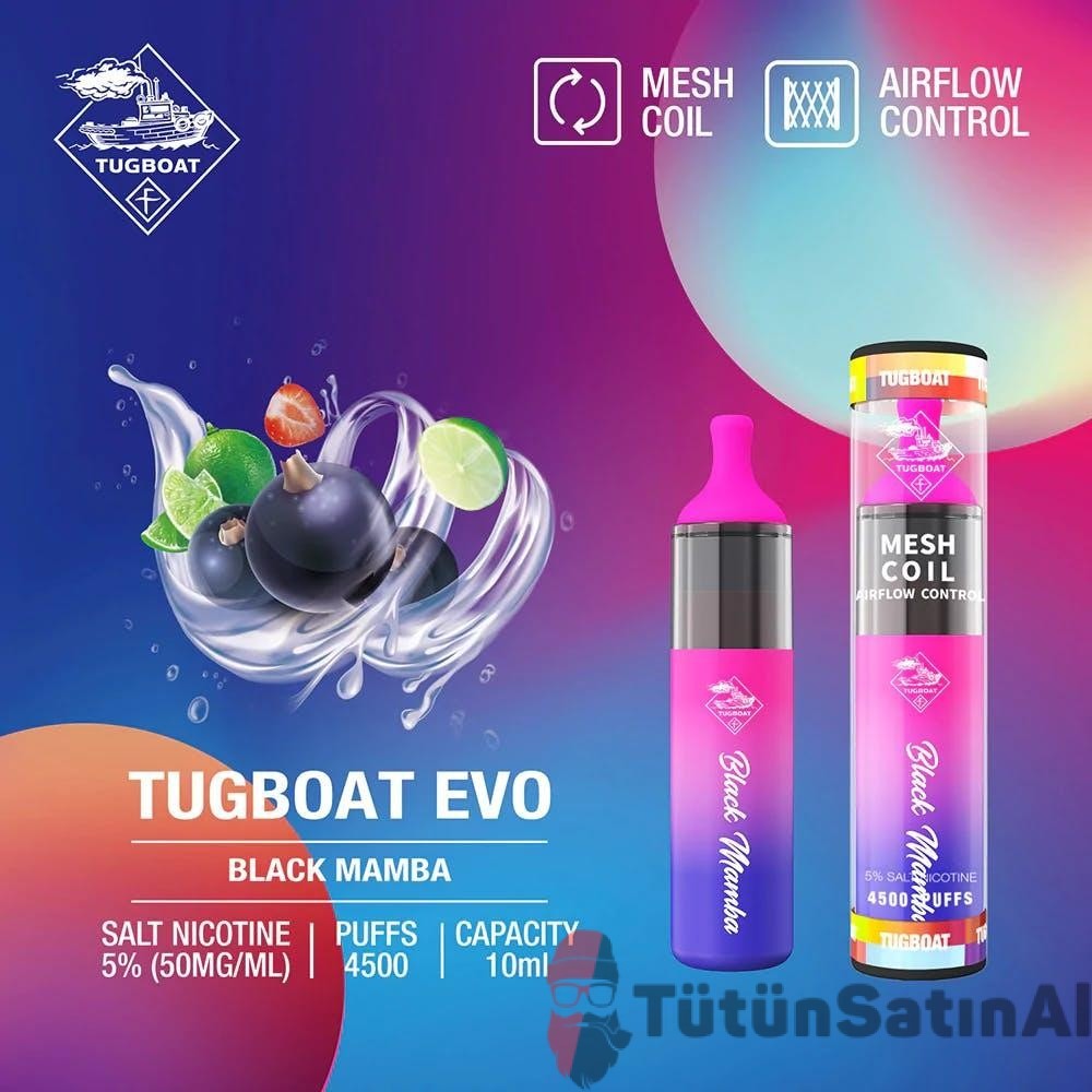 Tugboat Evo 4500 PUFFS - Black Mamba 1 Tugboat Evo 4500 PUFFS - Black Mamba